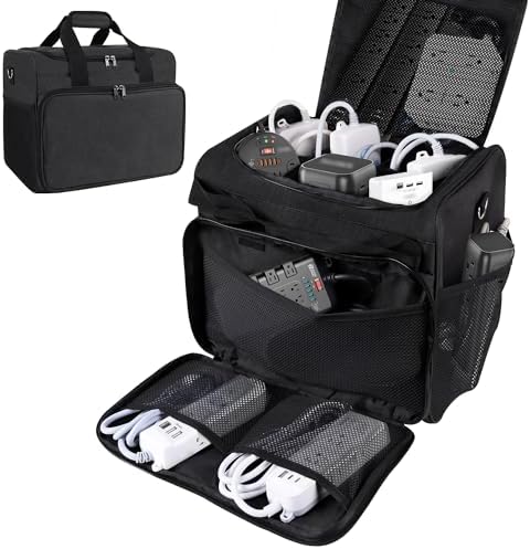 Cable Organizer Bag,Cable Management Box Cord Organizer Case by LOTCAIN
