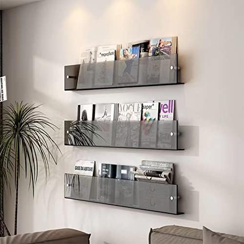 ROYALITA 2-Pack Acrylic Magazine Holder Brochure Holder, Gray 24 Inch - Image 5