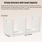 100% Solid Wood Adjustable Desktop Bookshelf With Movable Divider, Retro Tabletop Bookshelf With Convenient Handle Design for Living Room, Home, Office, Perfect for Magazines, Books, Files (White) - Image 3