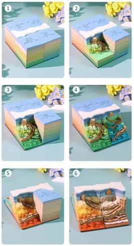3D Memo Pad, 3D Calendar 2027, Time Piece Calendar, Tear-Off Calendars 2027, 3D Paper Carving Art Memo Pad, Art Carving Sticky Notes for Office Home Gifts Ornaments (The Great Wall) - Image 6