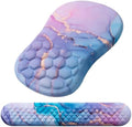 Mouse Pad Wrist Support, Laokiiy 2 in1 Keyboard Wrist Rest+ Ergonomic Mouse Pad, Non-Slip Wrist Rest for Computer Keyboard, Made Easy Typing & Relieve Wrist Pain(Blue Pink Marble) by Laokiiy