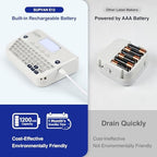 SUPVAN E12 Keyboard & Bluetooth Label Maker with 4 Tapes & Case, White - Image 4