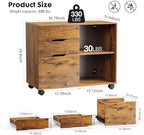 DUMOS 3-Drawer Rolling File Cabinet, Wooden Printer Stand with Storage - Image 2
