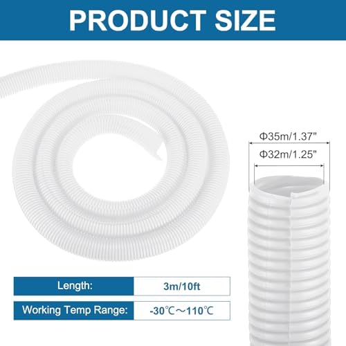 MECCANIXITY 1 1/4" 10ft Split Wire Loom Tubing w/Installation Tool White - Image 2