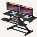 SANODESK 40" Desk Converter, Height Adjustable Sit to Stand Riser, Dual Monitor and Laptop Workstation with Wide Keyboard Tray, Modern Minimalist Design, Black by sanodesk