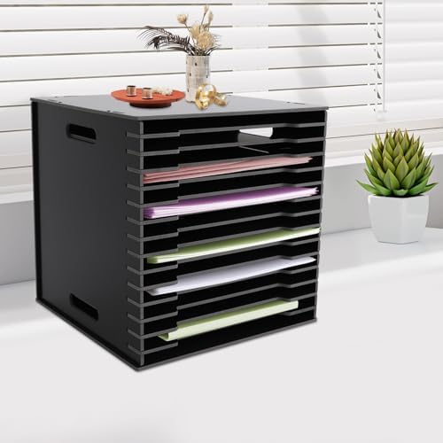 Literature Organizer with Adjustable Shelves, 15 Compartments Mail Sorter & Paper Organizer - Vertical Desktop Mailbox for Office, Classroom, Home, Mailroom Organization, Black, PVC Material - Image 2