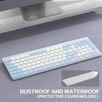 GAMCATZ Colorful Wireless Keyboard with Low-Profile Keys-Soft Touch,Cute,Quiet Design,Windows & Mac OS，Office Cordless Slient Computer Keyboard for Desktop,Laptop, PC, Mac, Windows-Purple Blue White - Image 4