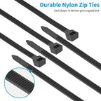 Armpow 18 inch Black Zip Ties Heavy Duty 500 PACK, 200 LBS Ultra Exclusive Strong Plastic Wire Ties, Large Cable Ties Extra Long Tie Wraps, Indoor and Outdoor UV Resistant - Image 7