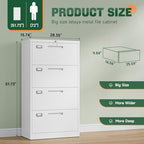 Letaya 4 Drawer File Cabinets with Lock,Metal Lateral Filing Storage Cabinet Printer Stand,White Steel Home Office Cabinet for Hanging Files Letter/Legal/A4 Size (White, H51.73×W28.35×D15.74) - Image 3