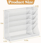 Jakyitvi Adjustable 5 Tiers Wall File Organizer Metal Hanging Holder White - Image 2