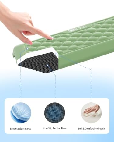 2-in-1 L-Shaped Desk Elbow Pads & & Mouse Pad Set with Wrist Rest, Green - Image 6