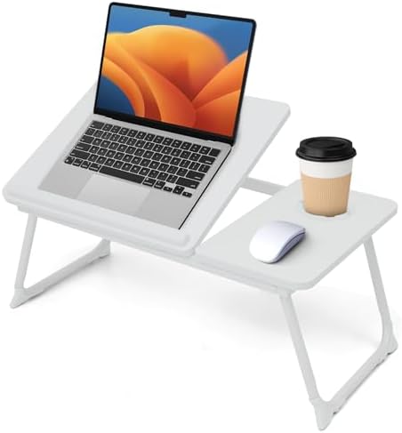 Lap Desk for Couch/Sofa/Floor, 5-Angle Adjustable Bed Desk with Foldable Legs &Cup Holder, Light Weight Bed Tray Table for Writing/Eating/Reading, Portable Laptop Stand for Adults, Kids by Unknown
