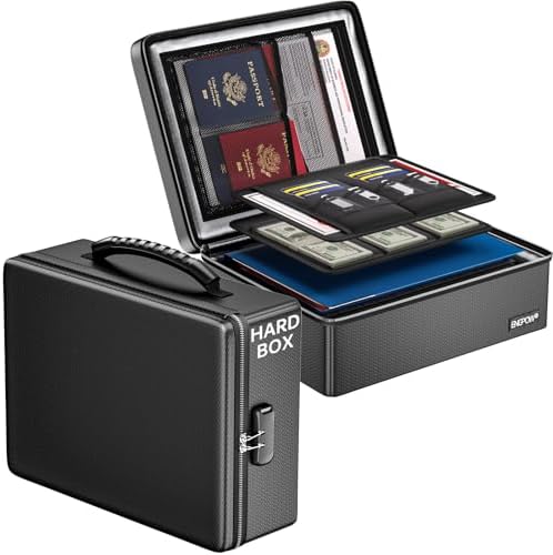 ENGPOW Fireproof Document Box with Lock & Heat-Resistant Fireproof Zipper by ENGPOW