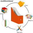Limitliho 24 Pack Orange-Red Cardboard Magazine Holder for Desk or Shelves - Image 3