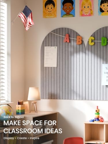 Large Arched Felt Bulletin Board 35.4''×23.6'', Soft Gray - Image 7