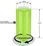 Azar Displays 700220-GRE-2C16 Four-Sided 4”W x 12” Revolving Pegboard Tower Kit Counter Display with 16-Pack of 2 inch Locking Hooks, Green - Image 2
