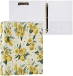Yellow Lemon Leaf 3 Ring Binders 1.5 Inch Clear View Three Ring Binders Versatile Binder for Work School Office Supply 1 Pack - Image 3