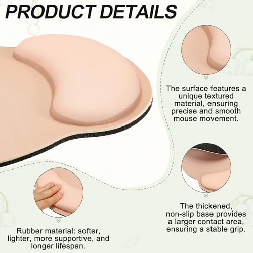 PATIKIL Ergonomic Wrist Rest Set, Memory Foam Mouse Pad and Keyboard Wrist Rest Support Hand Waterproof Cup Pad Non-Slip for Office Computer Gaming Home Desk Accessory, Vintage - Image 3