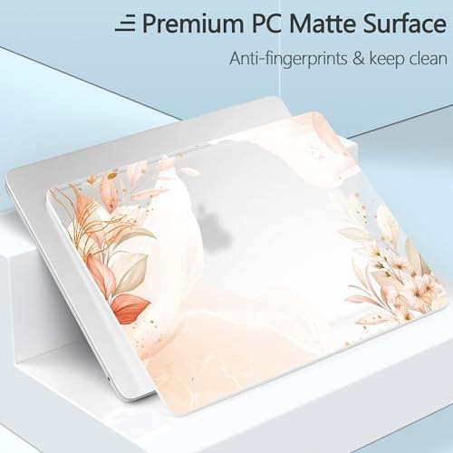 for New MacBook Air 13 inch Case 2026 M5 2025 M4 2024 M3 Chip– Aesthetic Lightweight Floral Design Clear Hard Shell 6-in-1 Bundle with TPU Keyboard Cover & 2X OTG Adapters, Abstract Flowers - Image 6