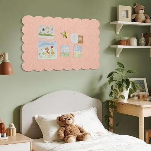 Scalloped Bulletin Board 36x24 inches, Decorative Felt Pin Board for Wall - Image 5