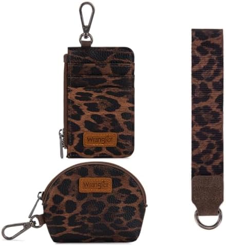 Wrangler Keychain Wristlet Wallets for Women Western Dual Pouch Wristlet Credit Card Holder Wallet - Image 3