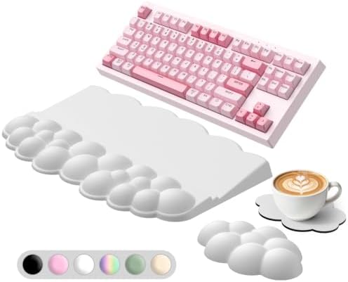 Sushret Cloud Wrist Rest with Keyboard Stand, Keyboard Riser with Wrist Pad by Sushret