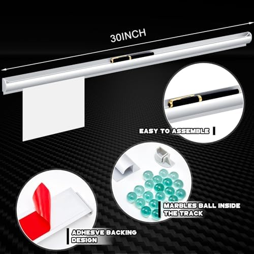 Henoyso 2 Pcs Restaurant Ticket Holder 16/18/24/28/30/32/40/44" Slide Check Rack Receipt Holder Aluminum Silver Order Ticket Rack for Commercial Kitchen Office Cafes Pubs Bar(30 Inch,Pen Slot) - Image 2