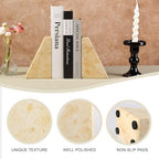 Koville Marble Bookends for Shelves, Large Bookends for Heavy Books, Non-Slip Heavy Duty Book Stopper for CD/Movies, Aesthetic Decorative Bookends for Shelves Table Home Decor(Gold) - Image 5