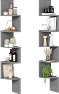 HOOBRO Corner Shelf Wall-Mounted, Set of 2 Floating Corner Shelves for Wall by HOOBRO