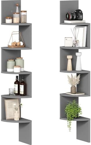 HOOBRO Corner Shelf Wall-Mounted, Set of 2 Floating Corner Shelves for Wall by HOOBRO