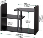 Desktop Organizer,Office Storage Rack,Wood Small Bookshelf,Black - Image 2