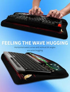 Ergonomic Wave Wrist Rest with Keyboard Stand, Cushioned Palm Rest, Comfortable Integrated Memory Foam for Natural Typing and Relieve Wrist Pain, US Flag - Image 4