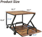 Natwind 2 Tier Printer Stand,19.7''x19.7'',with Pull Out Shelf,Retro - Image 4