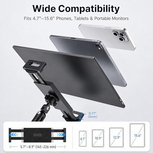 iPad Holder For Desk, Adjustable Tablet Arm iPad Desk Mount with C-Clamp - Image 4