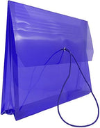 JAM PAPER Plastic Expansion Envelopes with Elastic Band Closure - Letter Booklet - 9 3/4 x 13 with 2.5 Inch Expansion - Blue - 12/Pack - Image 3