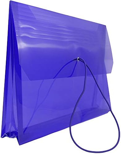 JAM PAPER Plastic Expansion Envelopes with Elastic Band Closure - Letter Booklet - 9 3/4 x 13 with 2.5 Inch Expansion - Blue - 12/Pack - Image 3