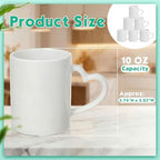 Pickmesh 10oz White Blank Sublimation Mugs Set of 6, Heart Handle - Image 3