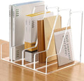 YUXUN 4-Pack Vertical File Holder for Desk, Acrylic Magazine Holder,Clear by AcrylicBusinessCardHold