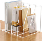 YUXUN 4-Pack Vertical File Holder for Desk, Acrylic Magazine Holder,Clear by AcrylicBusinessCardHold