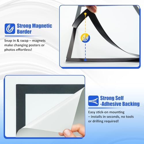 Magnetic Sign Holder & Picture Frame 8.5 x 11, 24 Pack - Image 3