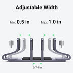 UGREEN 3-Slot Vertical Laptop Stand Holder Desk Compatible with MacBook Pro Air Laptop Stand Desktop Adjustable, Lenovo Ideapad, Surface Book, HP Notebook, Dell Chromebook Up to 17.3 Inch, Space Gray - Image 4