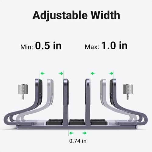 UGREEN 3-Slot Vertical Laptop Stand Holder Desk Compatible with MacBook Pro Air Laptop Stand Desktop Adjustable, Lenovo Ideapad, Surface Book, HP Notebook, Dell Chromebook Up to 17.3 Inch, Space Gray - Image 4