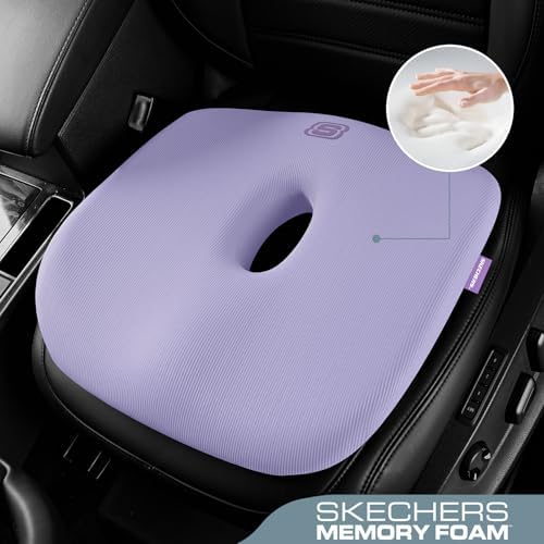 Skechers Seat Cushion Memory Foam,Donut Pillow Office Chair Cushion for Tailbone Pain Relief,Butt Pillow for Office Chair,Car seat Cushion,Long Sitting Office Workers,and Car Drivers,Purple - Image 2