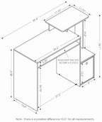 Furinno Econ Desk, 40-in Wide Gaming Desk with Keyboard Tray, Plain White - Image 2
