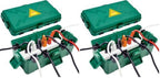 Hrensaw Medium Outdoor Electrical Box(10.6x5.7x4.9inch),Weatherproof Connection Box w/6 Cable Entry,IP54 Waterproof Extension Cord Cover Protect Power Strip,Timer,Plug,Holiday Lights,Green (Pack of 2) by Hrensaw