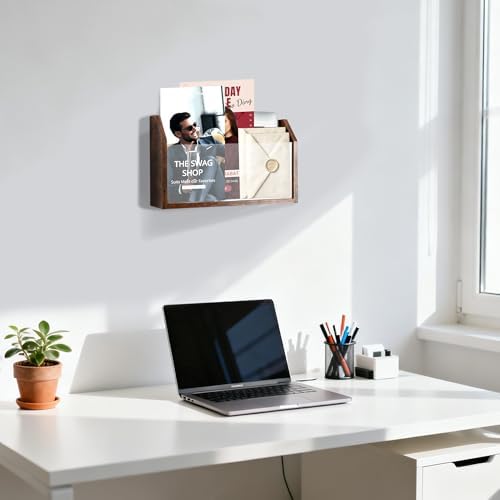 Wall File Holder & Organizer, Wall Mounted Magazine Holder, 2 Pack - Image 2