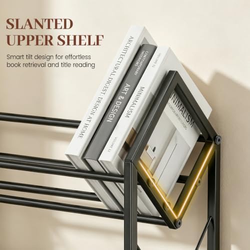 Desktop Bookshelf Organizer, 2 Tier Wood Desk Shelf for Tabletop Storage, Small Desktop Shelf for Office Home Dorm, Table Shelf Book Rack for Books/Supplies/Decor Display (Black) - Image 4