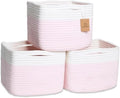 NaturalCozy Storage Cubes 9”x9”x7”Cotton Rope Woven Baskets for Organizing 3-Pack | 9 Inch Cube Storage Bin | Small Basket for Shelf Nursery, Pantry, Decorative Plant, Bathroom Closet, Toy Gift by NaturalCozy