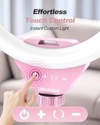 UBeesize 12'' LED Ring Light with 62'' Tripod Stand, Selfie Ring Light for Video Recording, Live Streaming, TikTok & YouTube, Compatible with iPhone & Android (Pink), (Pack of 5) - Image 2