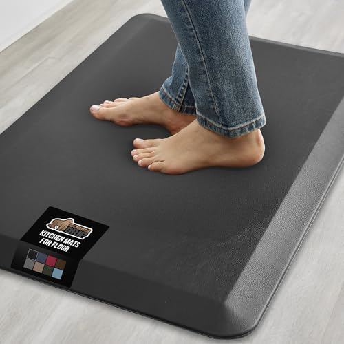 GORILLA GRIP Cushioned Antifatigue Kitchen Mat for Floor, 24x17, Black by GorillaGrip